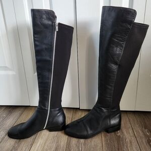 Michael Kors Black Leather Over the Knee Tall Boots Size 10 AF11K
